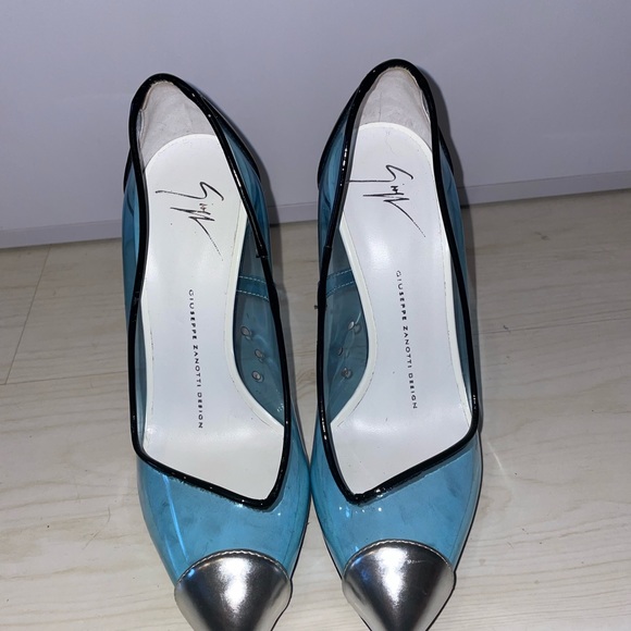 Giuseppe Zanoti Cam Nero blue PBC heels - Picture 4 of 8